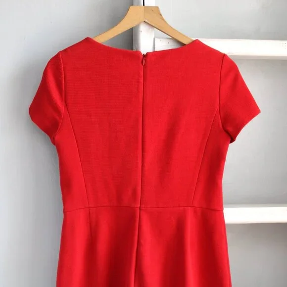 Talbots Red Jewel Embellished Collar Ottoman Ponte Sheath Dress Size 4 / Small - Picture 5 of 7